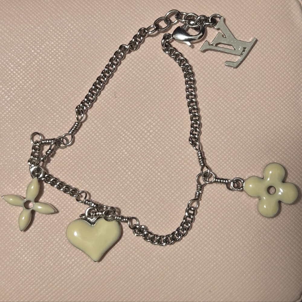 Louis Vuitton Bracelet [With Silver and Cream Charms]